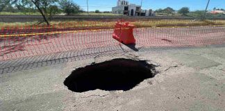 Aparece otro socavón en Hermosillo, ahora en Paseo Río Sonora Aparece otro socavón en Hermosillo, ahora en Paseo Río Sonora